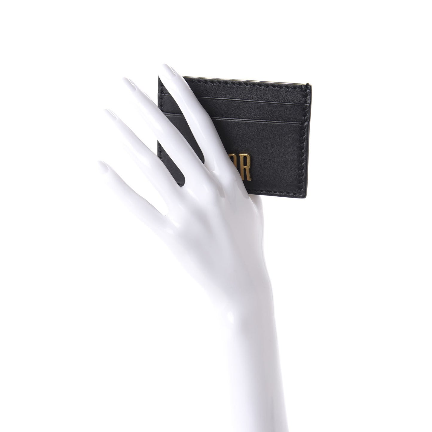 Calfskin D-Fence Card Holder Black