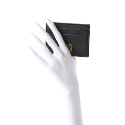 Christian Dior Calfskin D-Fence Card Holder Black 2 of 9