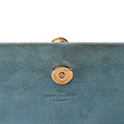 Saint Laurent Smooth Calfskin Small Classic Monogram Kate Tassel Satchel Turquoise 14 of 14
