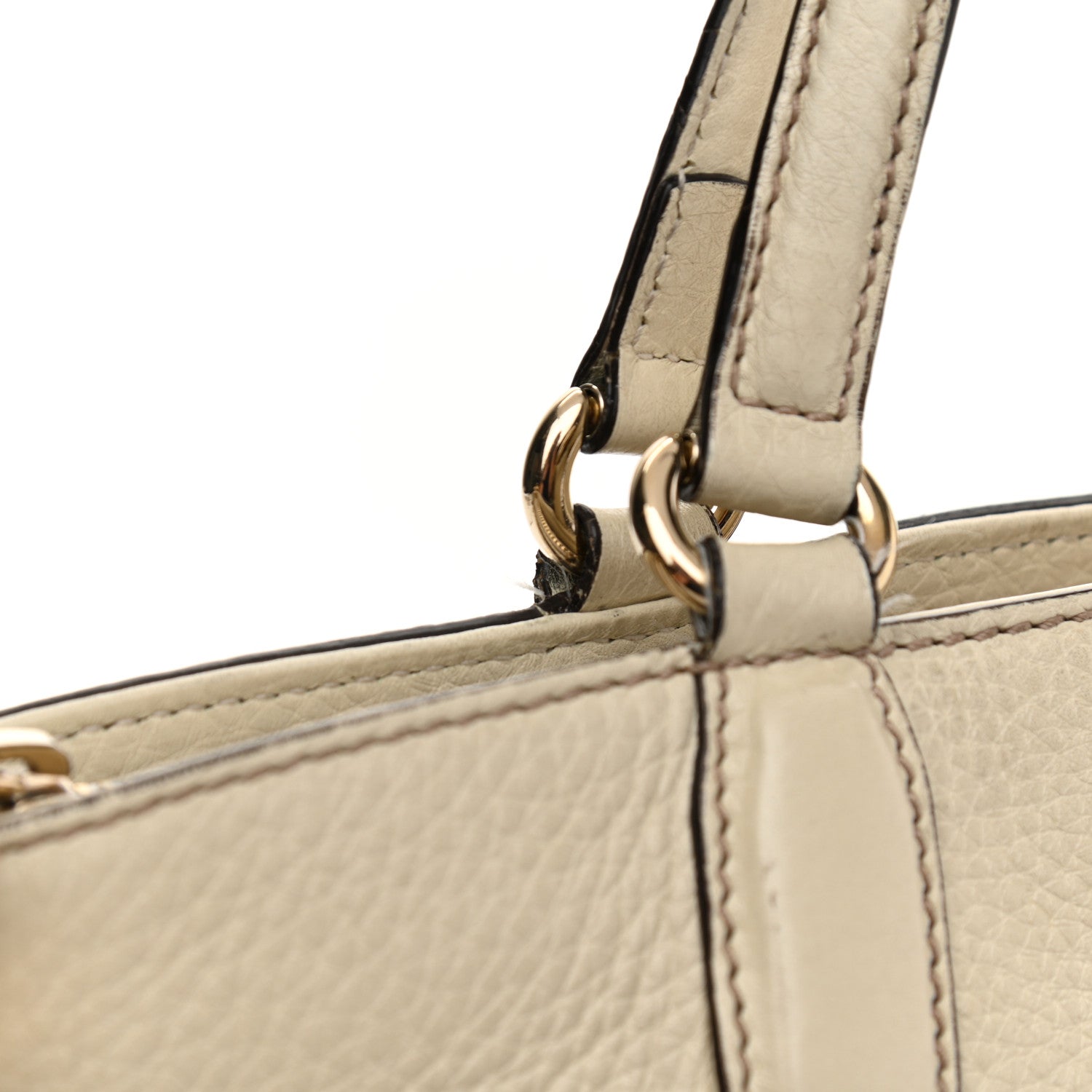 Gucci Pebbled Calfskin Small Soho Top Handle Bag Off White 18 of 19