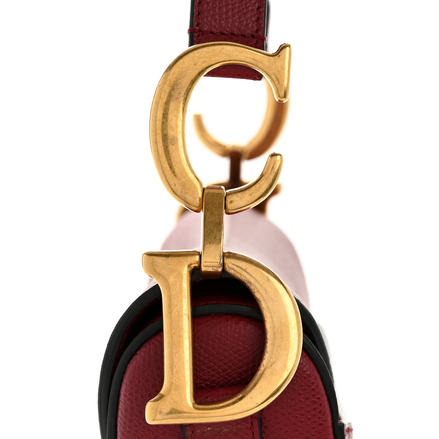 Grained Calfskin Saddle Bag Red
