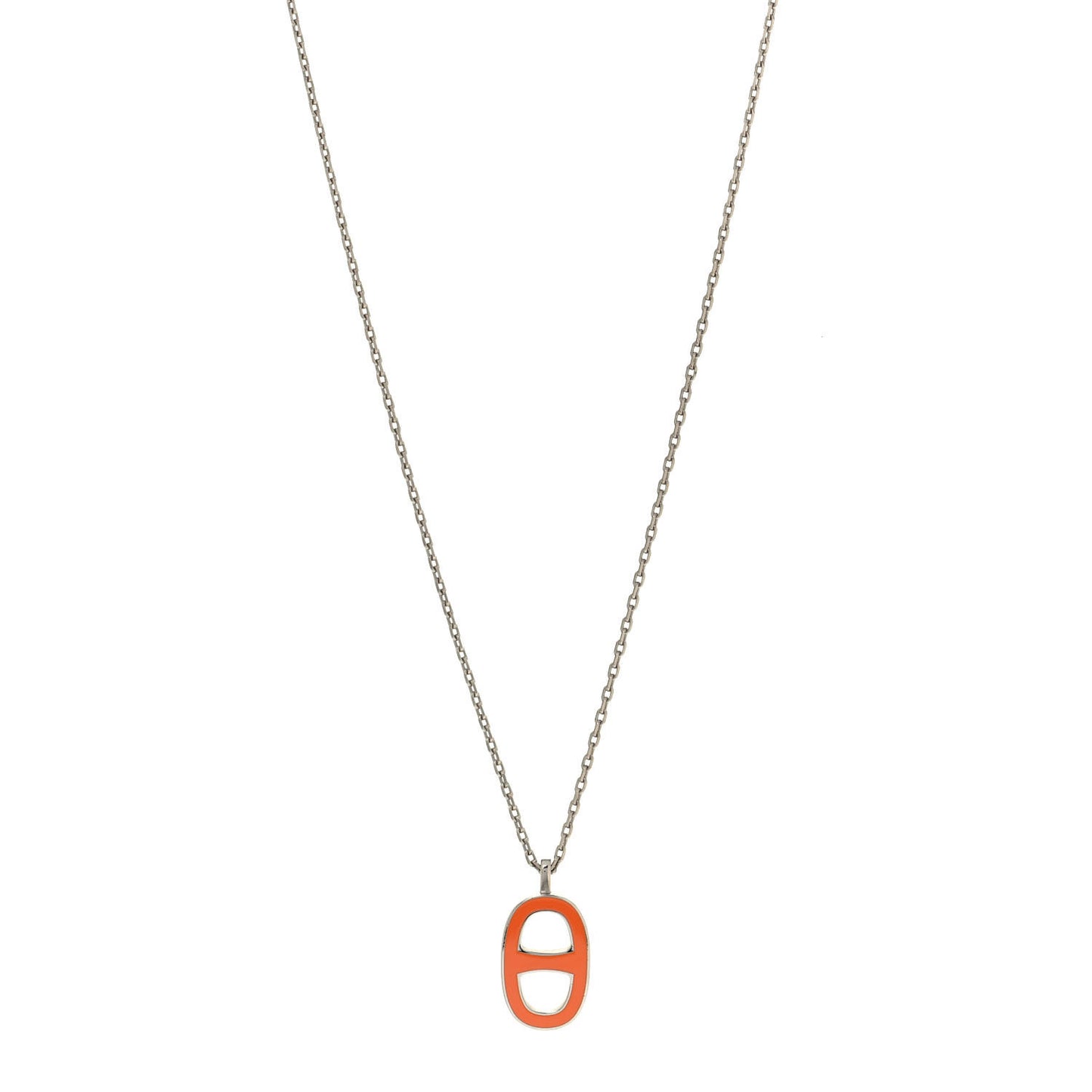 Lacquered Iliade Pendant Necklace Dark Orange
