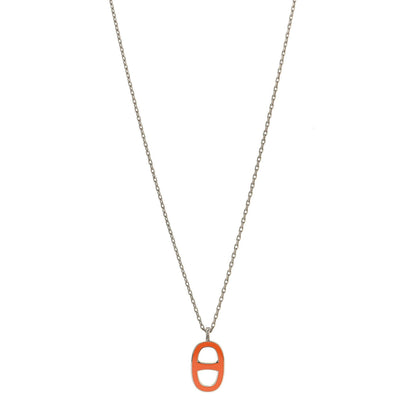 Hermes Lacquered Iliade Pendant Necklace Dark Orange 1 of 4