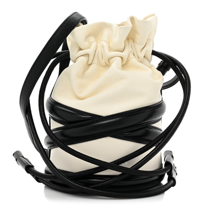 Alexander McQueen Calfskin Curve Bucket Bag Black White 1 of 10