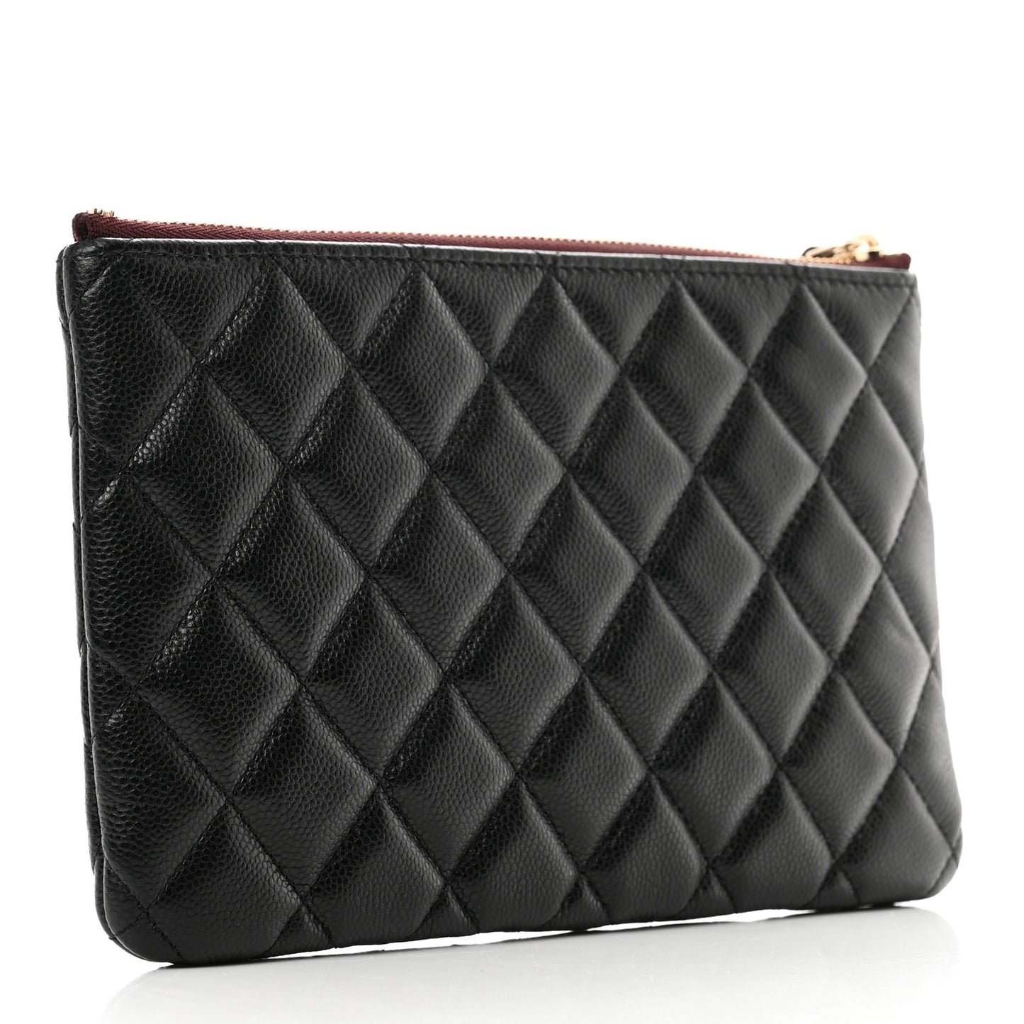 Caviar Quilted Cosmetic Case Black