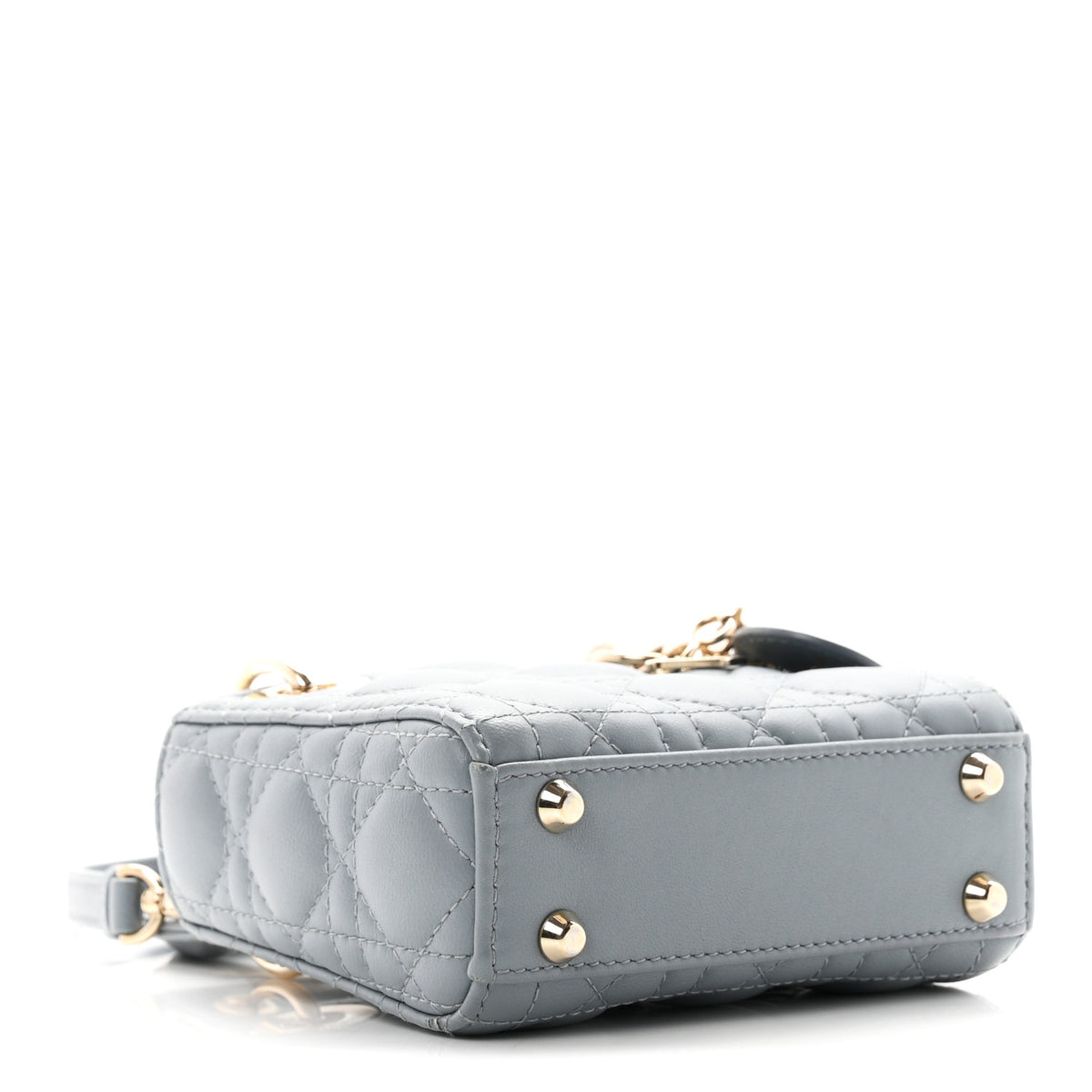 Lambskin Cannage Micro Lady Dior Cloud Blue