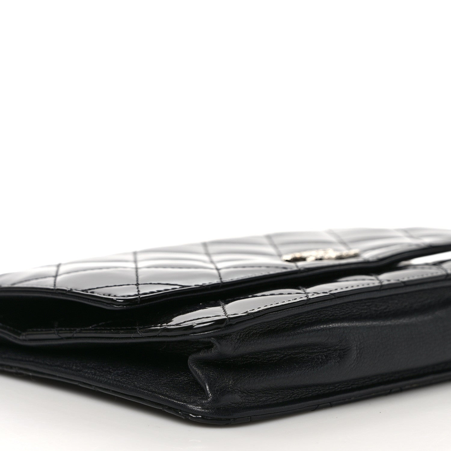 Chanel Patent Quilted Brilliant Wallet On Chain WOC Black 8 of 10