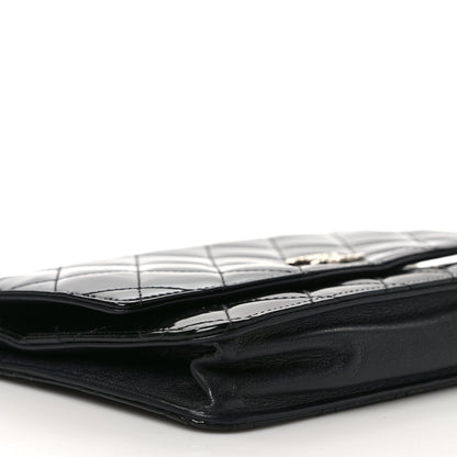 Chanel Patent Quilted Brilliant Wallet On Chain WOC Black 8 of 10