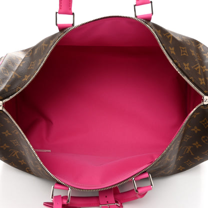 Louis Vuitton Monogram Macassar Keepall Bandouliere 50 Fuchsia 4 of 10