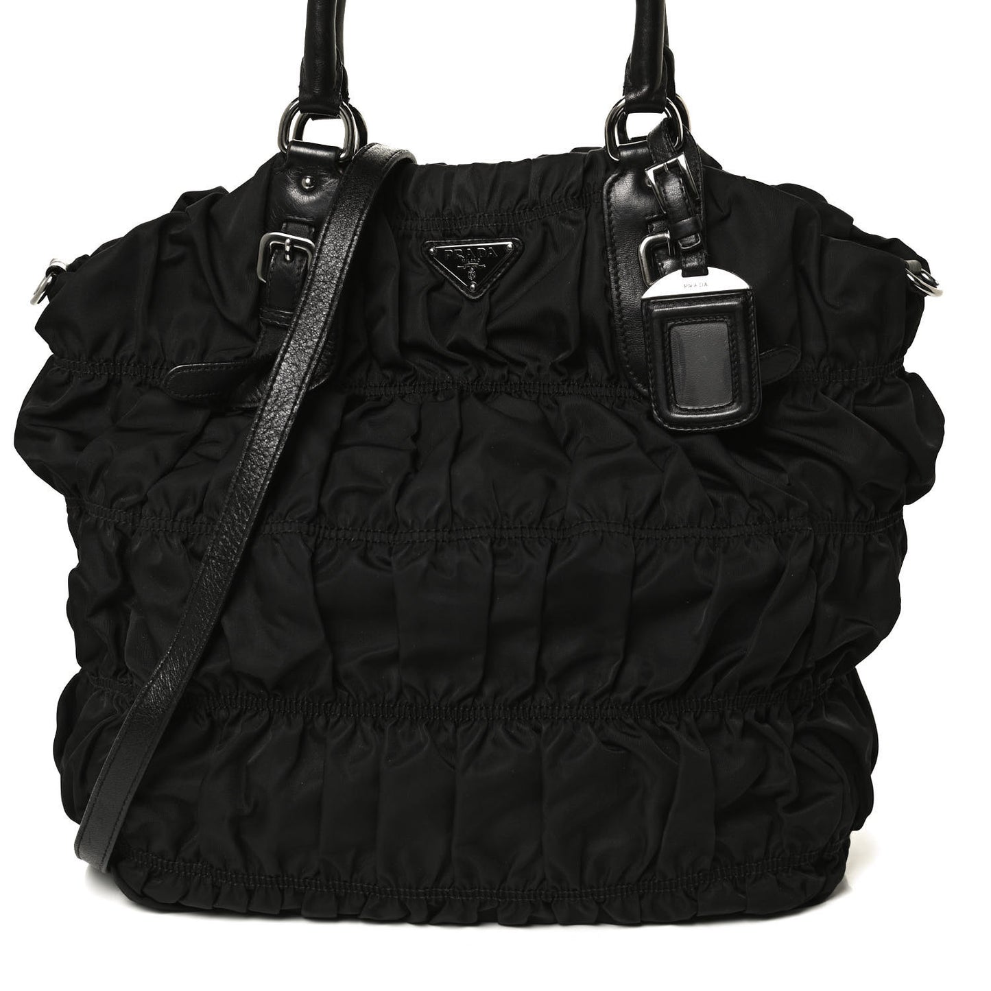 Tessuto Nylon Gaufre Tote Black