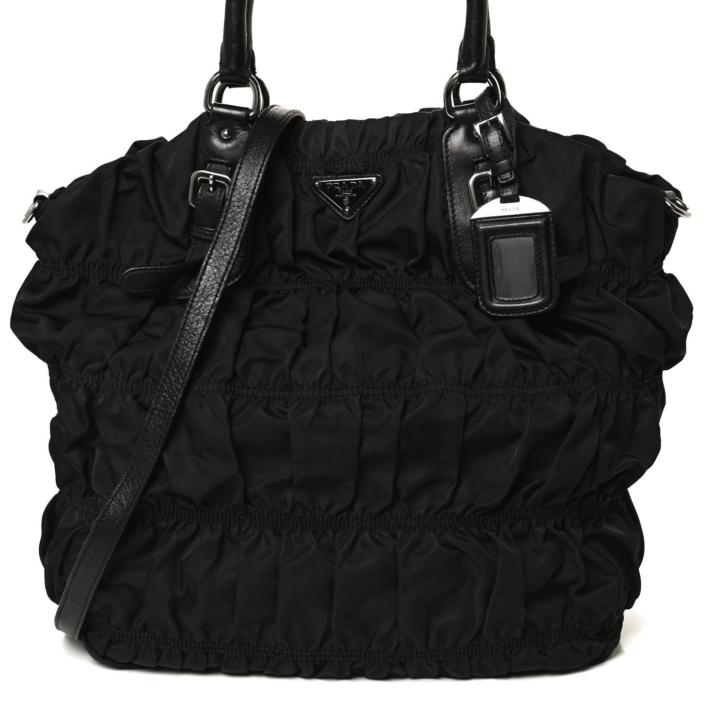 Prada Tessuto Nylon Gaufre Tote Black 9 of 13
