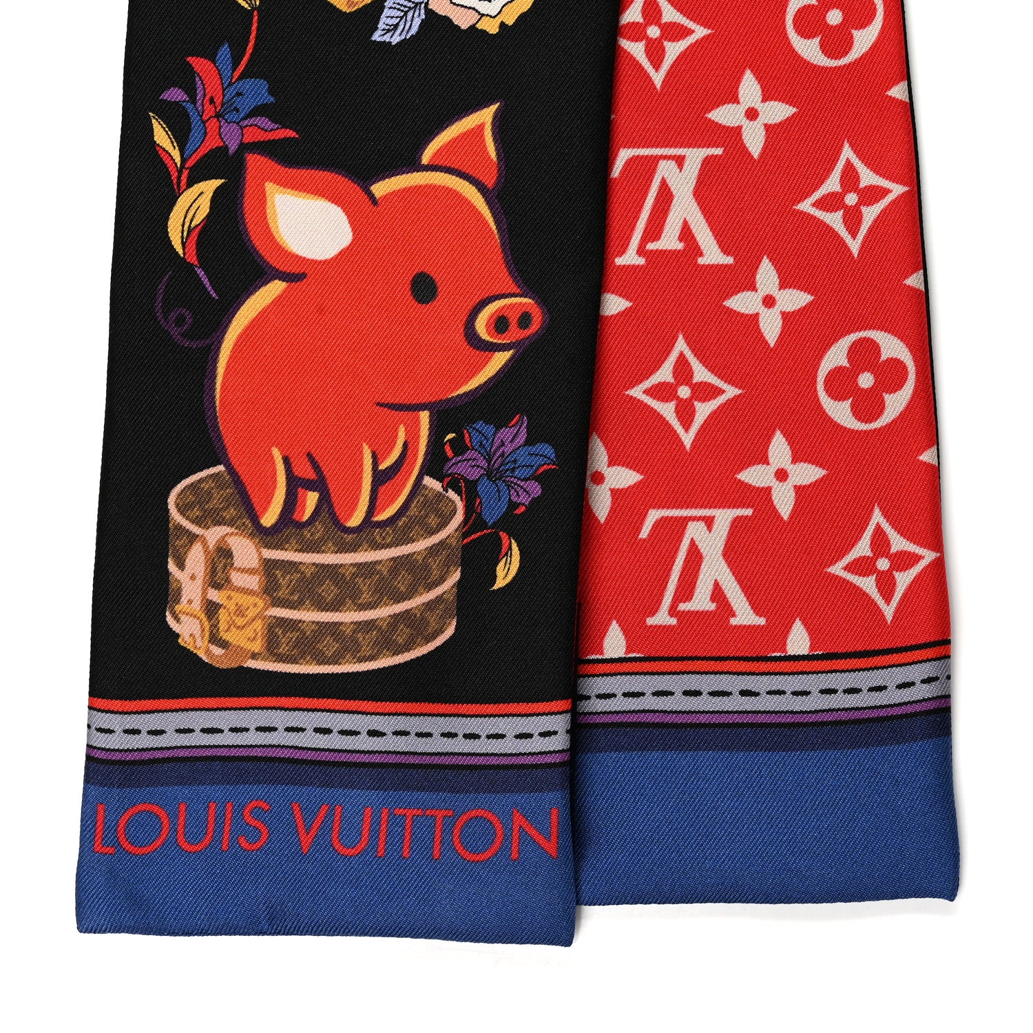 Louis Vuitton Silk Monogram Superstition Bandeau Black 1264815