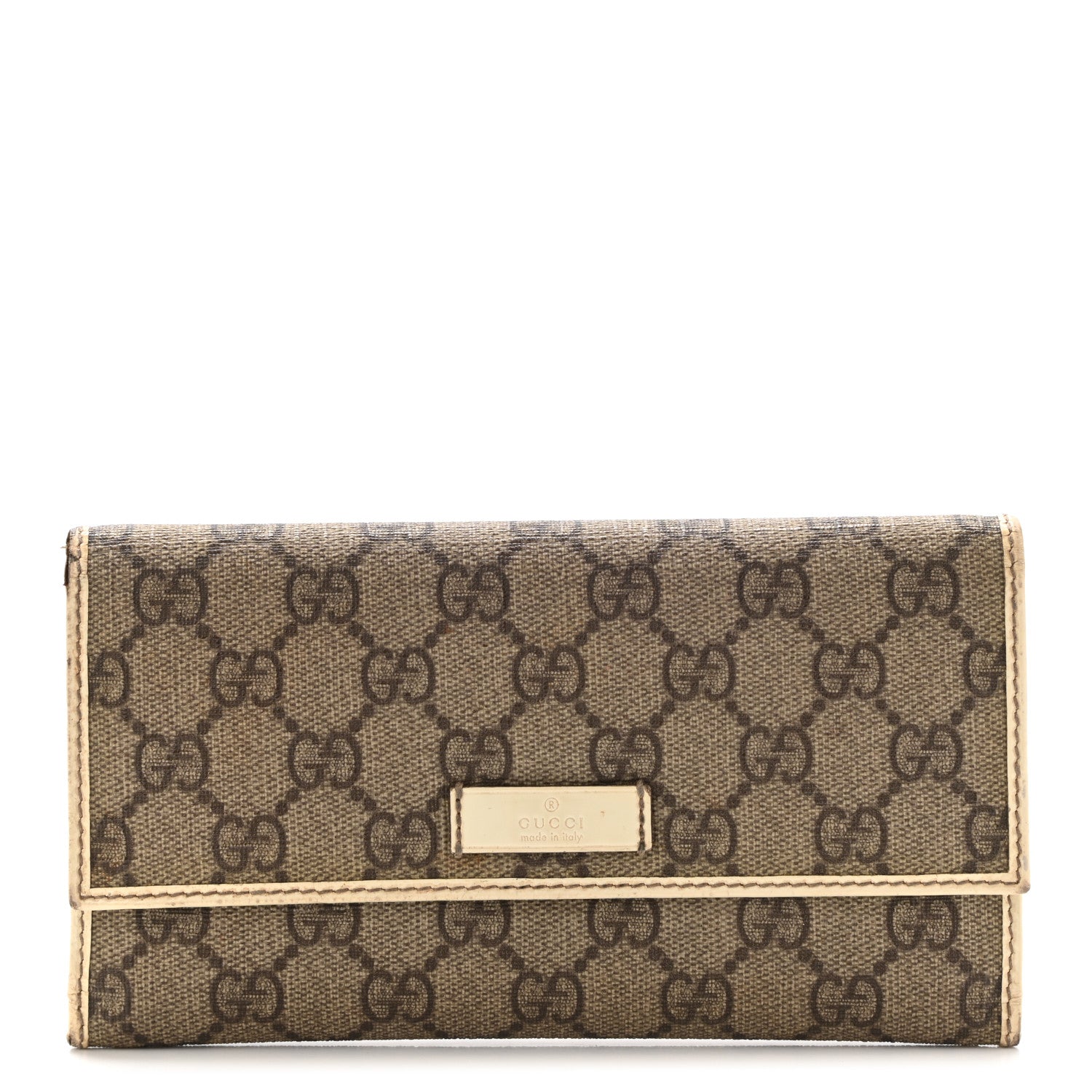Gucci GG Plus Monogram Joy Continental Flap Wallet Beige Ebony Gesso 1 of 20
