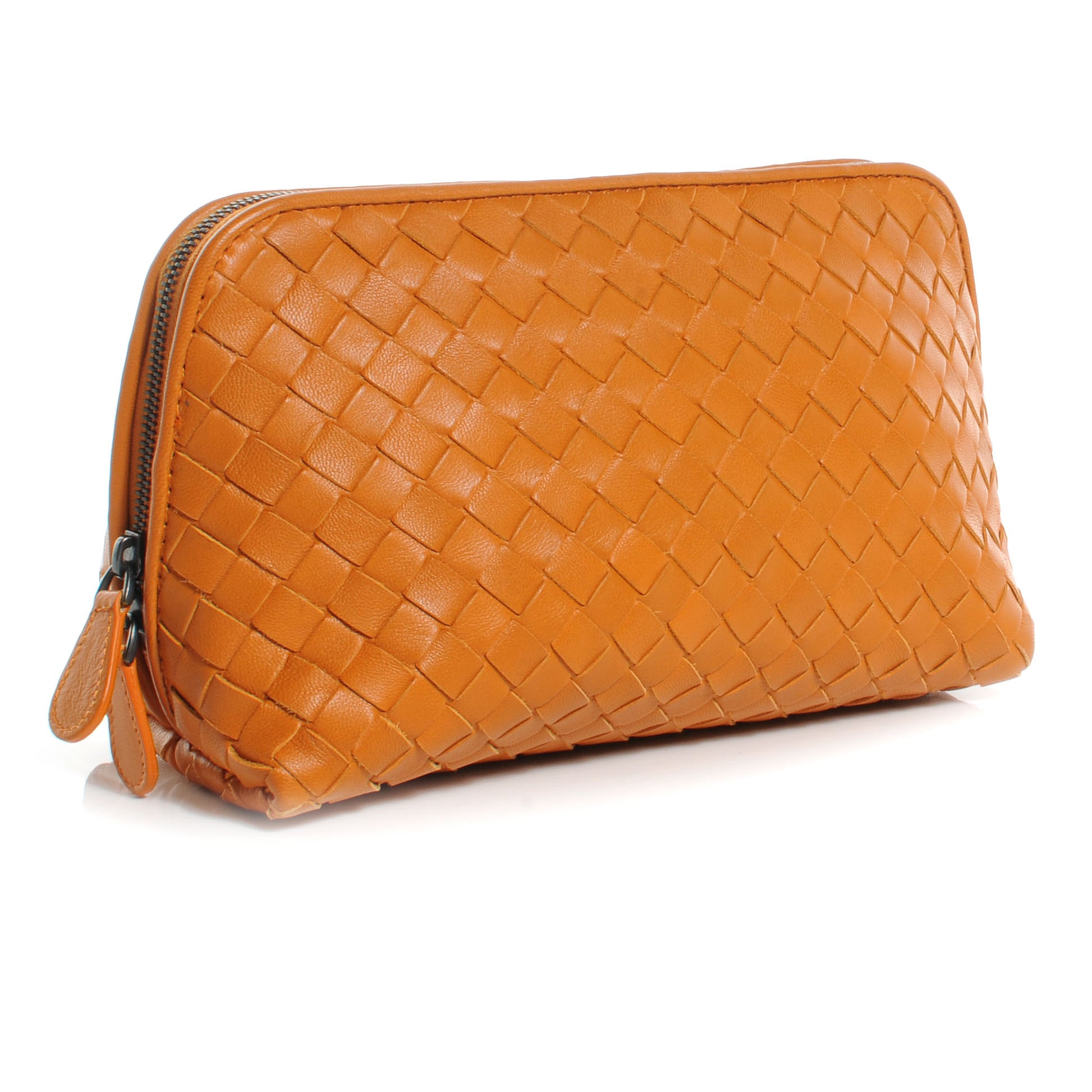 Bottega Veneta Nappa Intrecciato Small Cosmetic Case Orange 3 of 9
