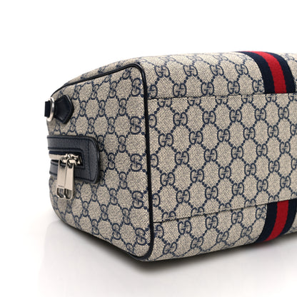 Gucci GG Supreme Monogram Web Ophidia Boston Beige Blue 9 of 10