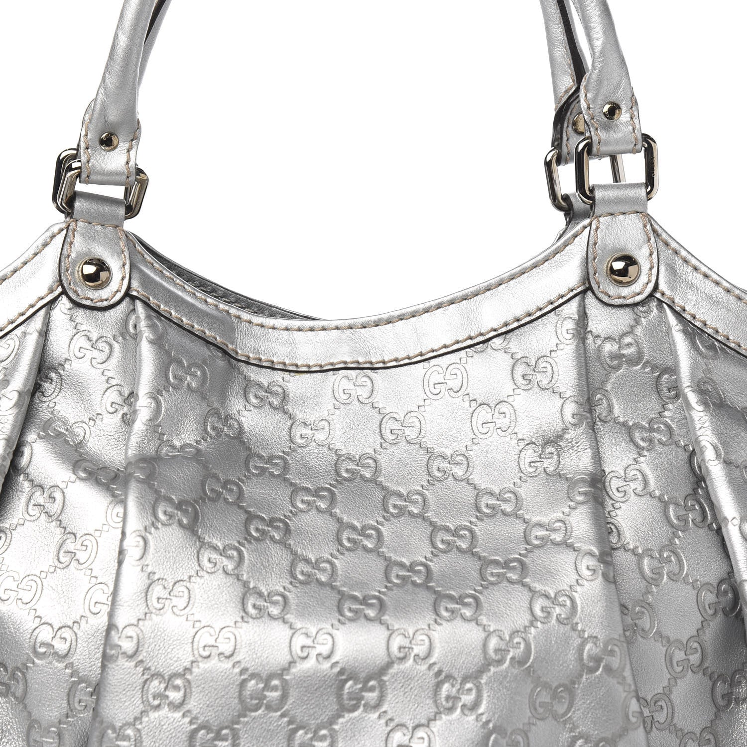Gucci Guccissima Large Sukey Tote Silver 9 of 9