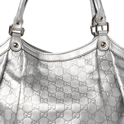 Gucci Guccissima Large Sukey Tote Silver 9 of 9
