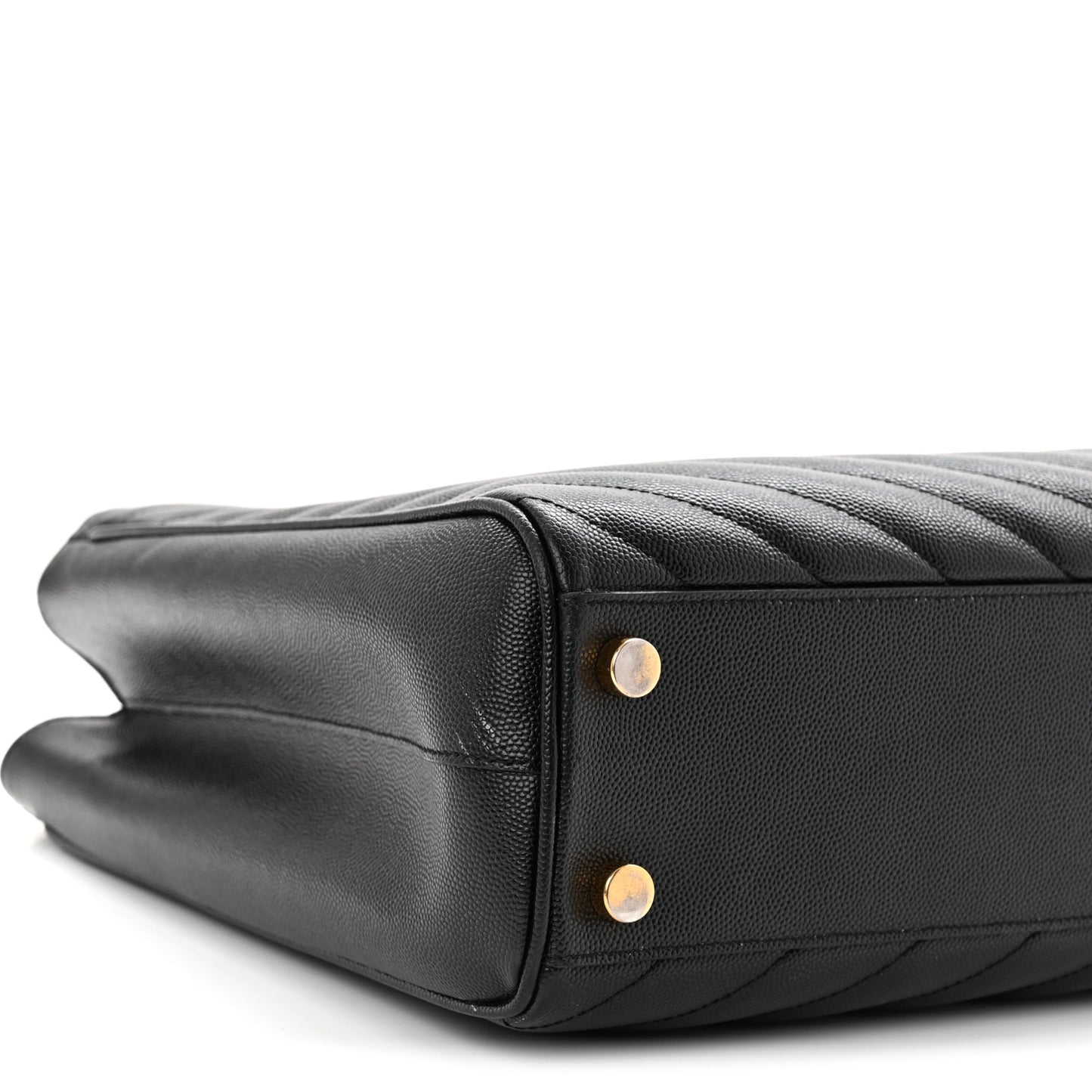Grain De Poudre Matelasse Chevron Monogram Shopping Bag Black