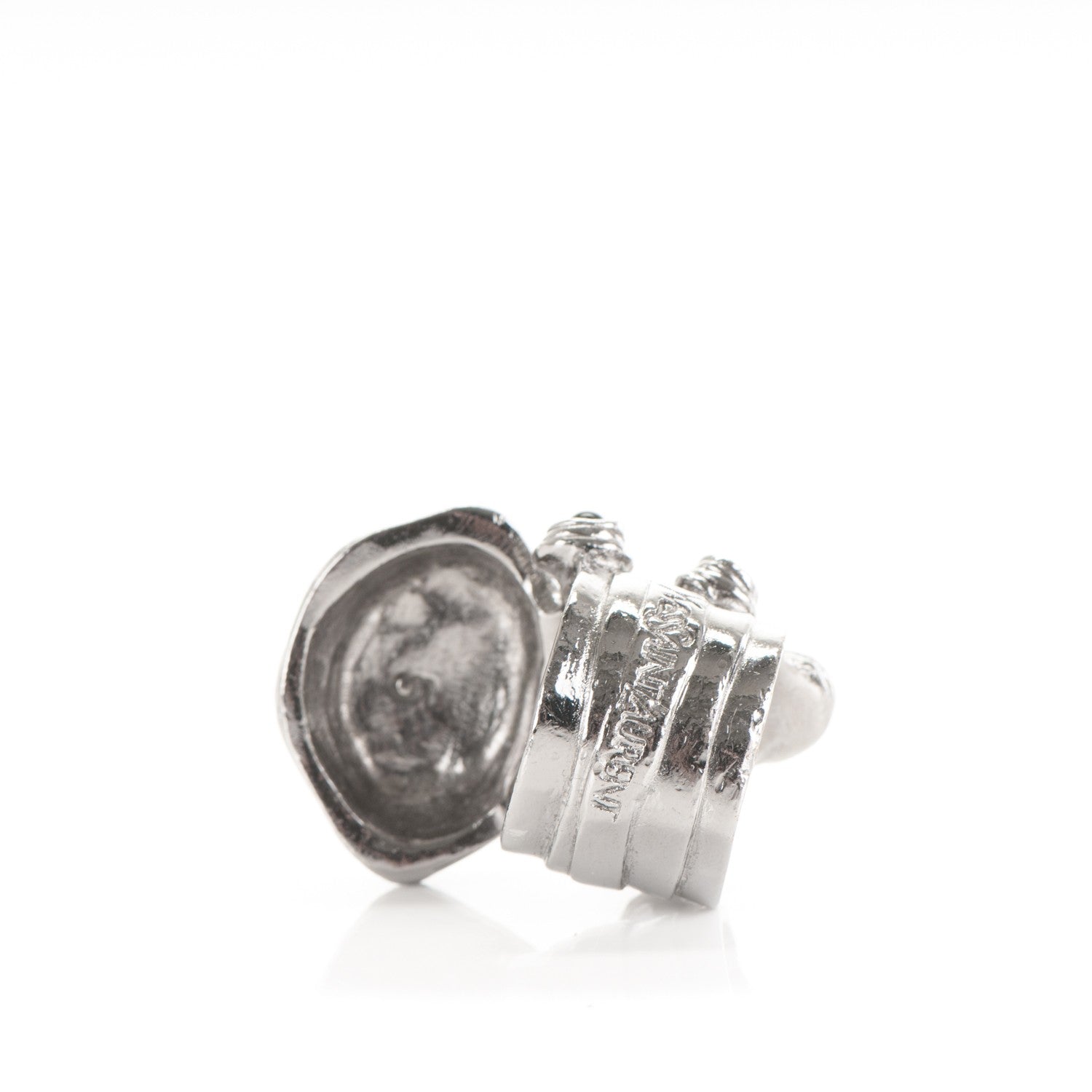 Saint Laurent Enamel Arty Ring 5 Tin Black 3 of 4