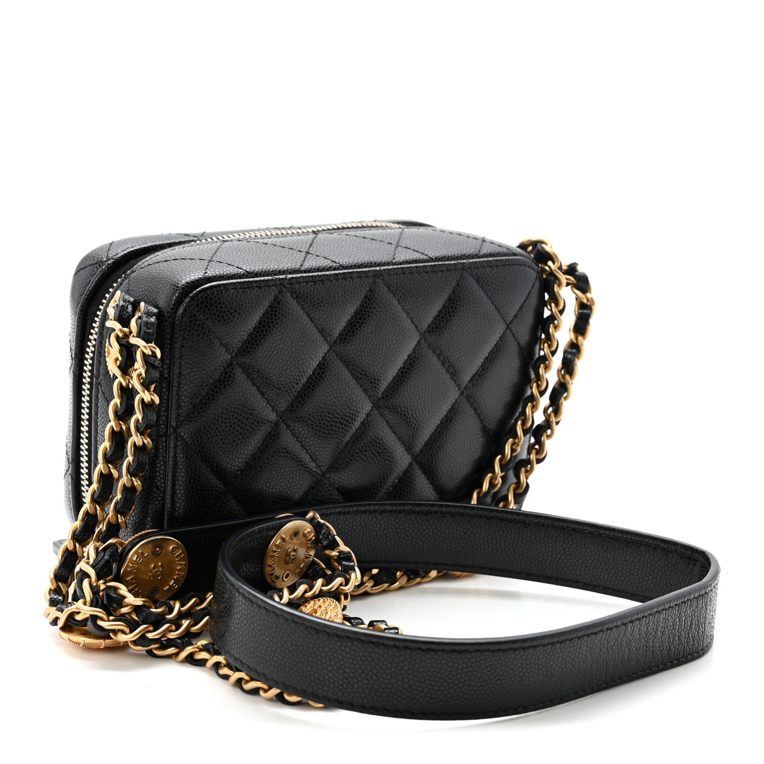 Chanel Caviar Quilted Twist Your Buttons Clutch With Chain Black 3 of 10