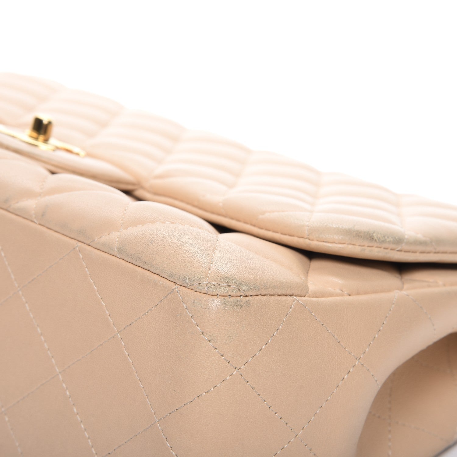 Chanel Lambskin Quilted Jumbo Single Flap Beige 9 of 19