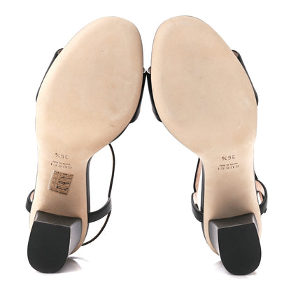 Gucci Calfskin Miro Soft Horsebit Mid Heel Sandals 36.5 Black 5 of 11
