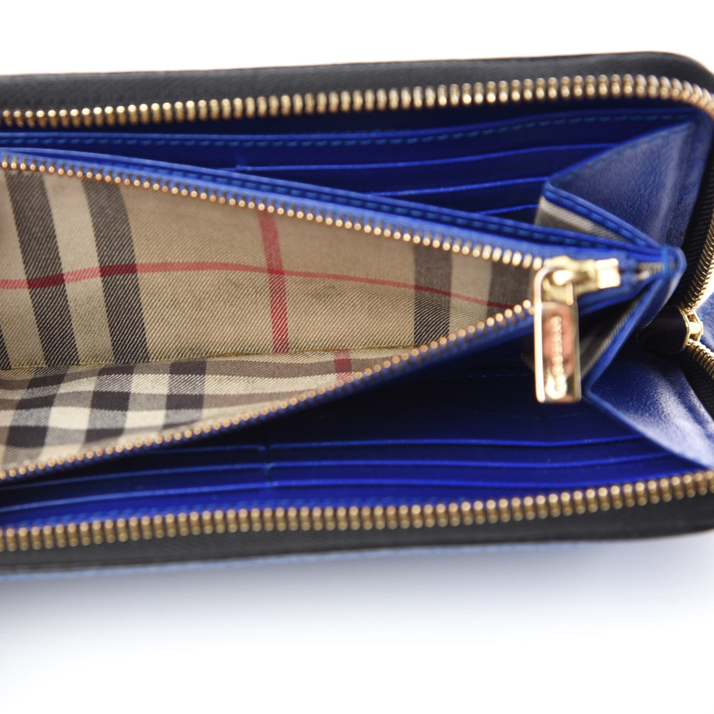 Calfskin Ziggy Zip Around Wallet Brilliant Blue