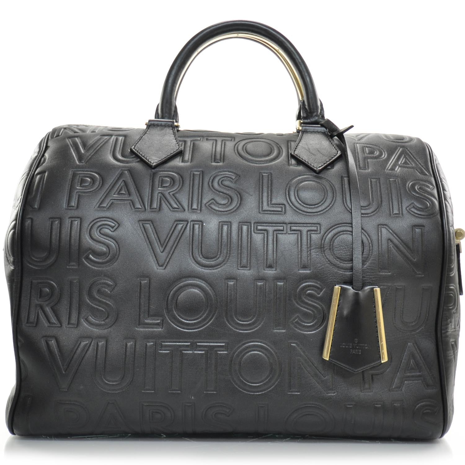 Louis Vuitton Calfskin Embossed Speedy Cube 30 Black 1 of 8