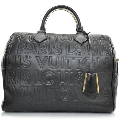 Louis Vuitton Calfskin Embossed Speedy Cube 30 Black 1 of 8