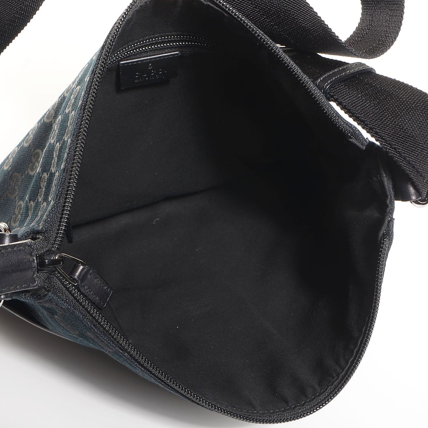 Monogram Calfskin Perforated Medium Flat Messenger Bag Black