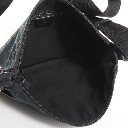 Gucci Monogram Calfskin Perforated Medium Flat Messenger Bag Black 5 of 7
