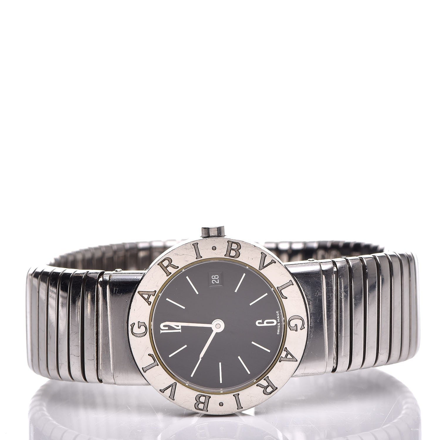 Bulgari Stainless Steel 26mm Tubogas Quartz Watch Black 3 of 7