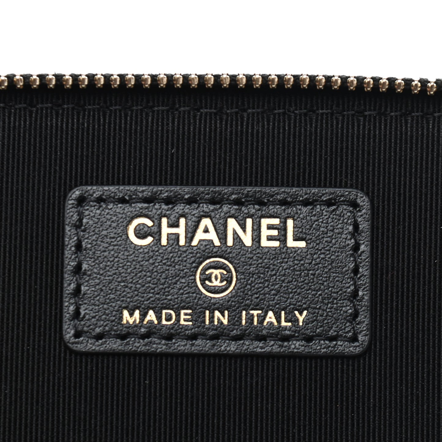 Lambskin Camellia Embossed Small Vanity Case With Chain Black