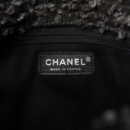Chanel Tweed Maxi Single Flap Black Grey 9 of 11