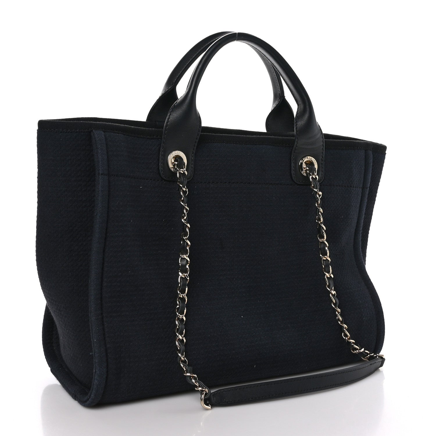 Chanel Mixed Fibers Small Deauville Tote Black 4 of 11