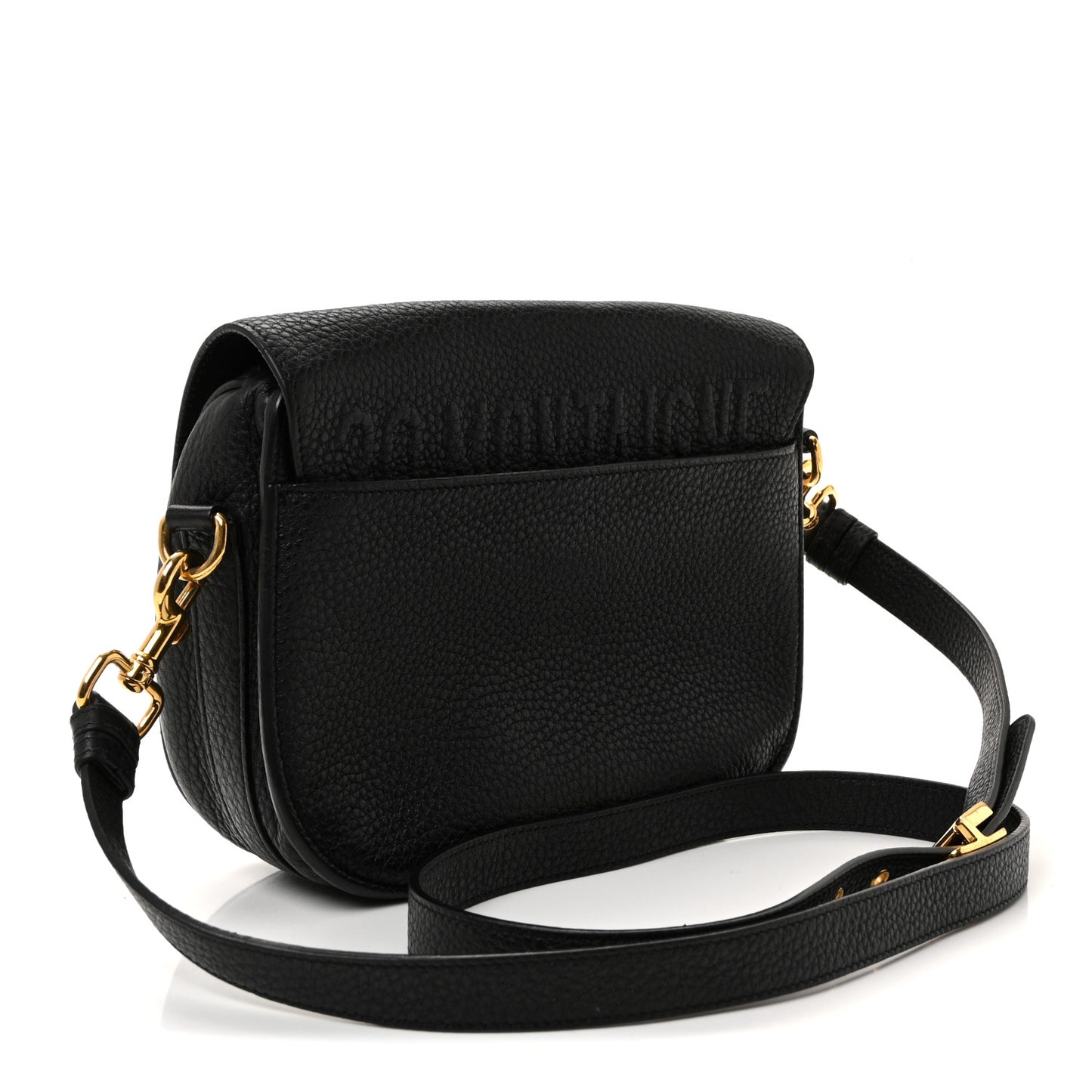 Grained Calfskin Medium Bobby Flap Black