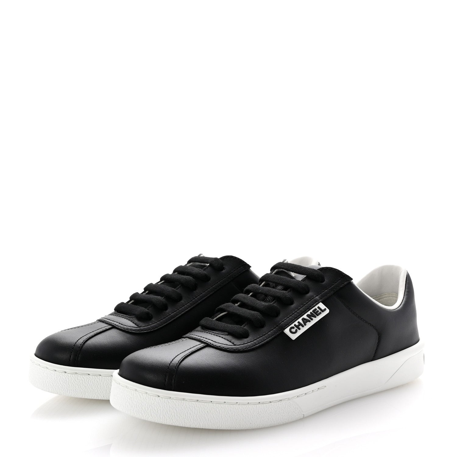 Chanel Calfskin CC Womens Sneakers 35.5 Black 4 of 10