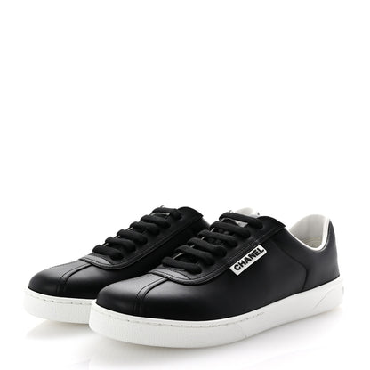 Chanel Calfskin CC Womens Sneakers 35.5 Black 4 of 10