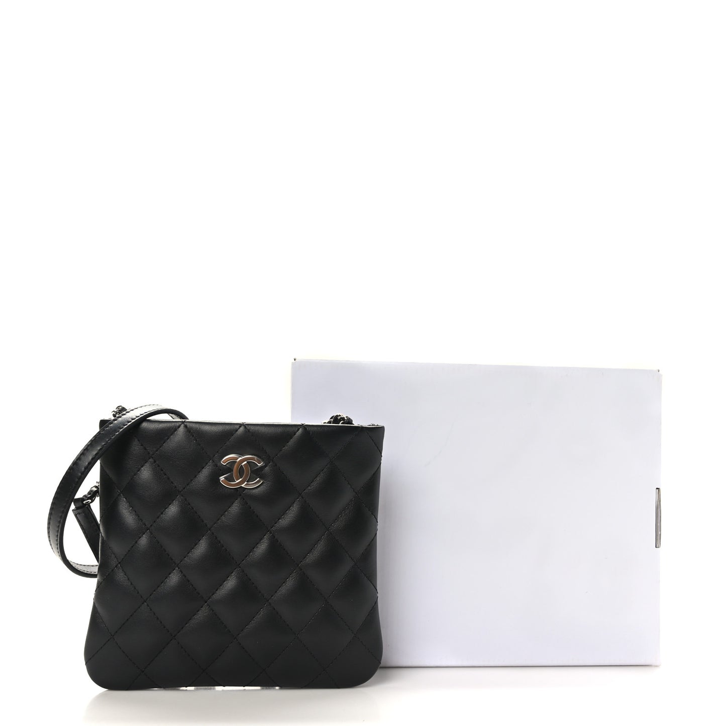 Lambskin Quilted Crossbody Bag Black
