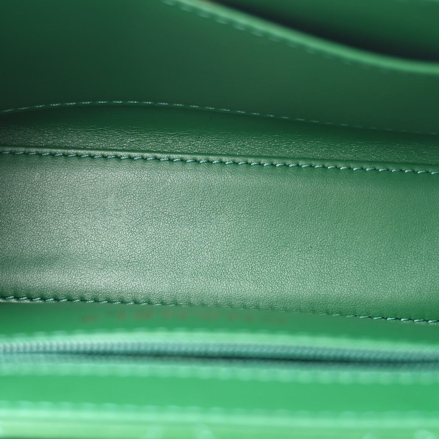 Shiny Aged Calfskin Quilted Nano Kelly Shopper Green