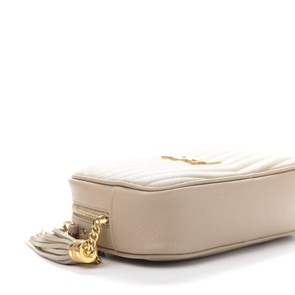 Saint Laurent Grain De Poudre Matelasse Monogram Mini Lou Camera Bag Dark Beige 8 of 11