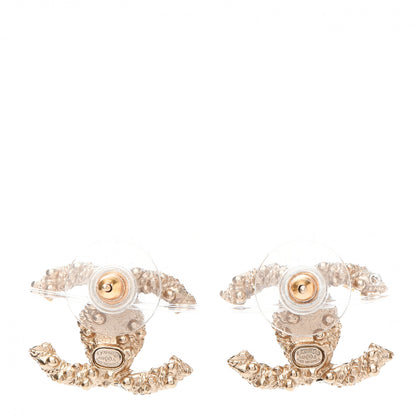 Chanel Crystal CC Earrings Light Gold 4 of 5