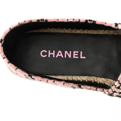 Chanel Tweed Lambskin CC Espadrilles 41 Pink Black 5 of 10