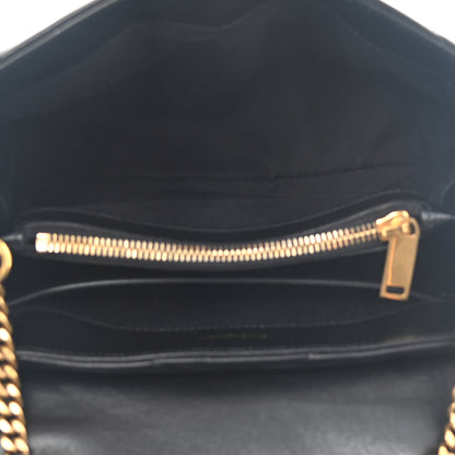 Saint Laurent Calfskin Y Quilted Monogram Small Loulou Chain Satchel Black 4 of 9