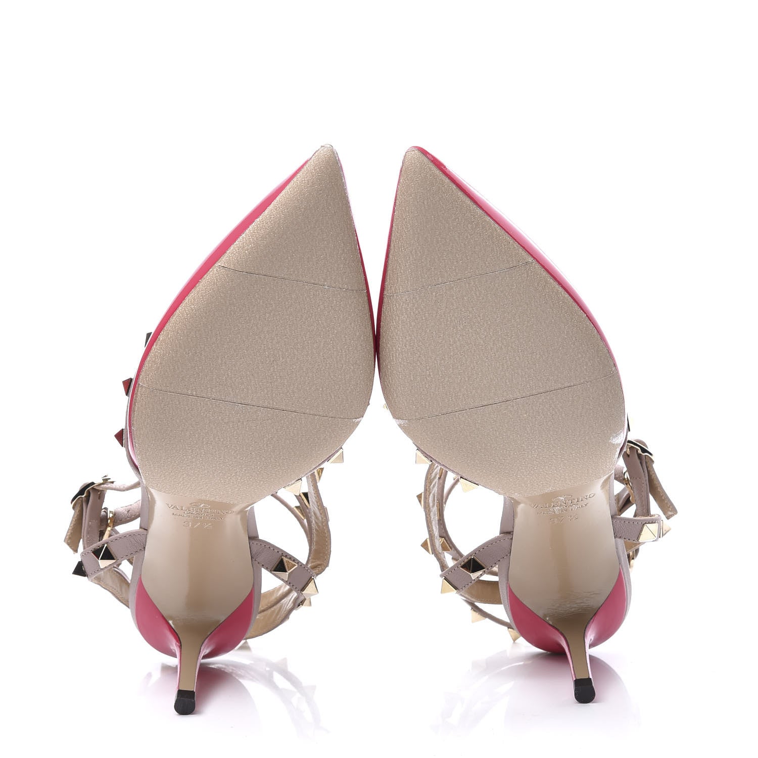 Valentino Garavani Patent Nappa Rockstud Ankle Strap 65mm Pumps 37.5 Fuxia Poudre 6 of 9
