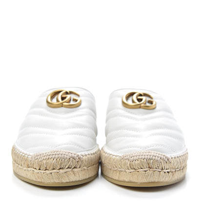 Gucci Nappa Matelasse GG Marmont Espadrille Slippers 38 Great White 2 of 8