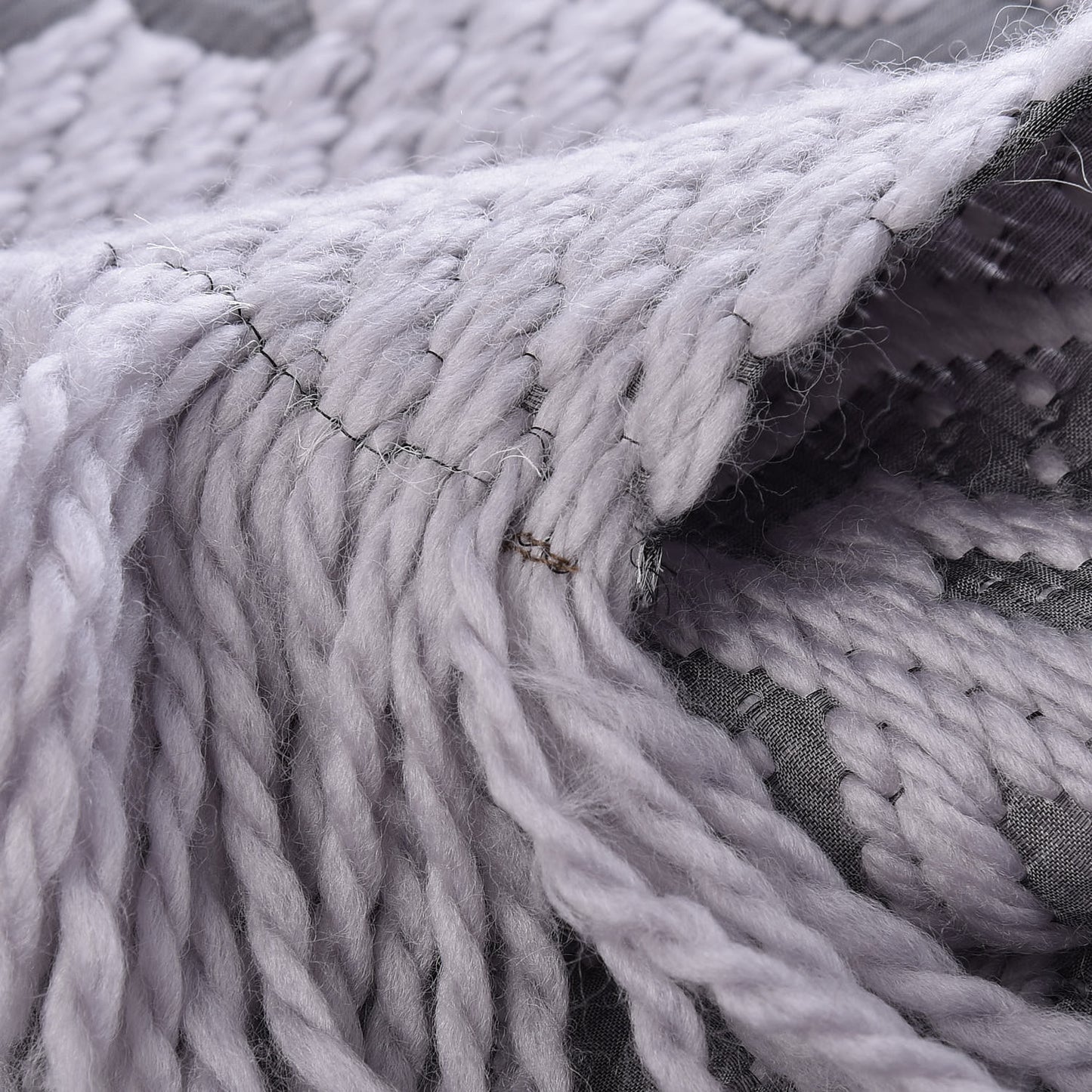 Wool Silk Logomania Scarf Pearl Grey