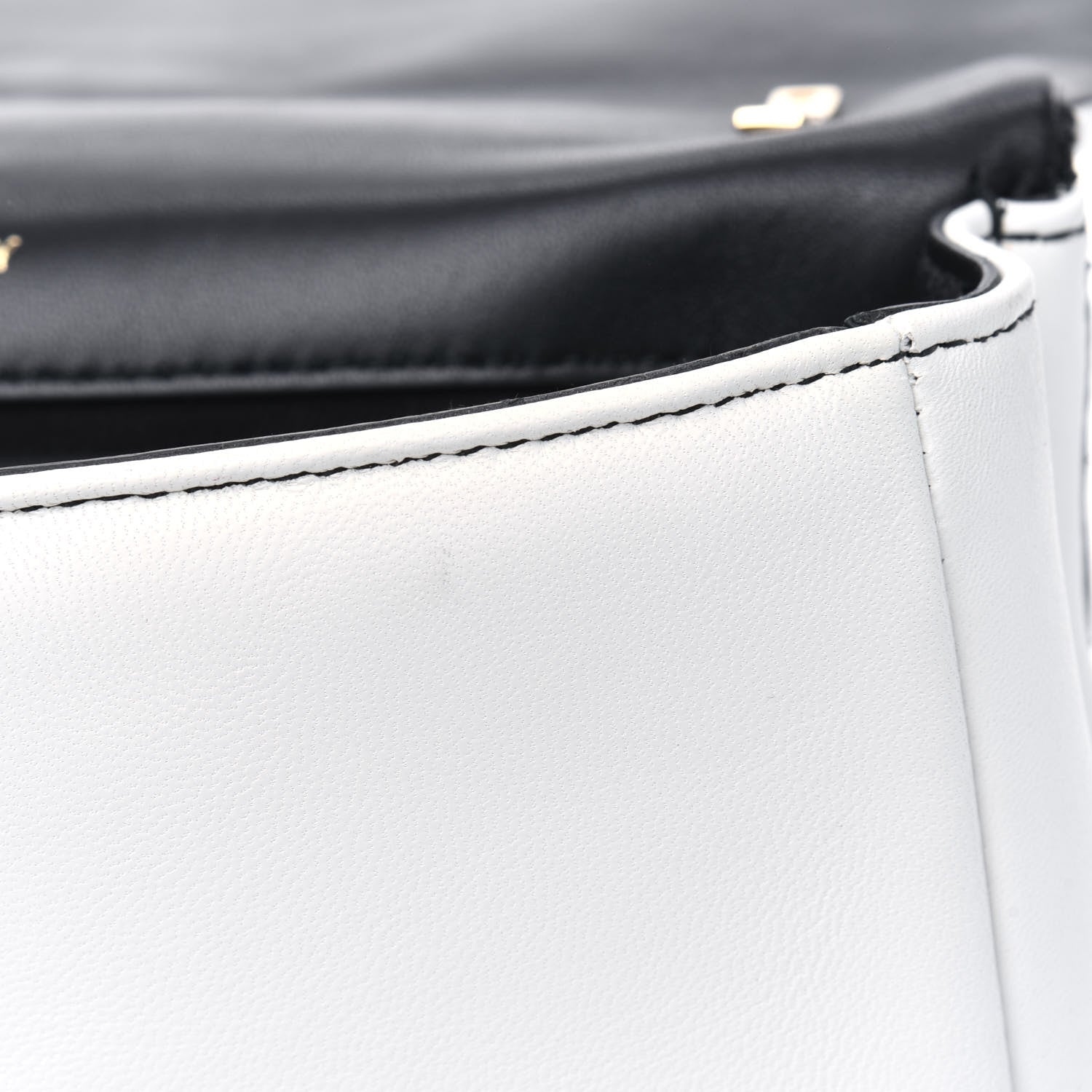 Burberry Lambskin Quilted Small Lola Bag White Black 9 of 15