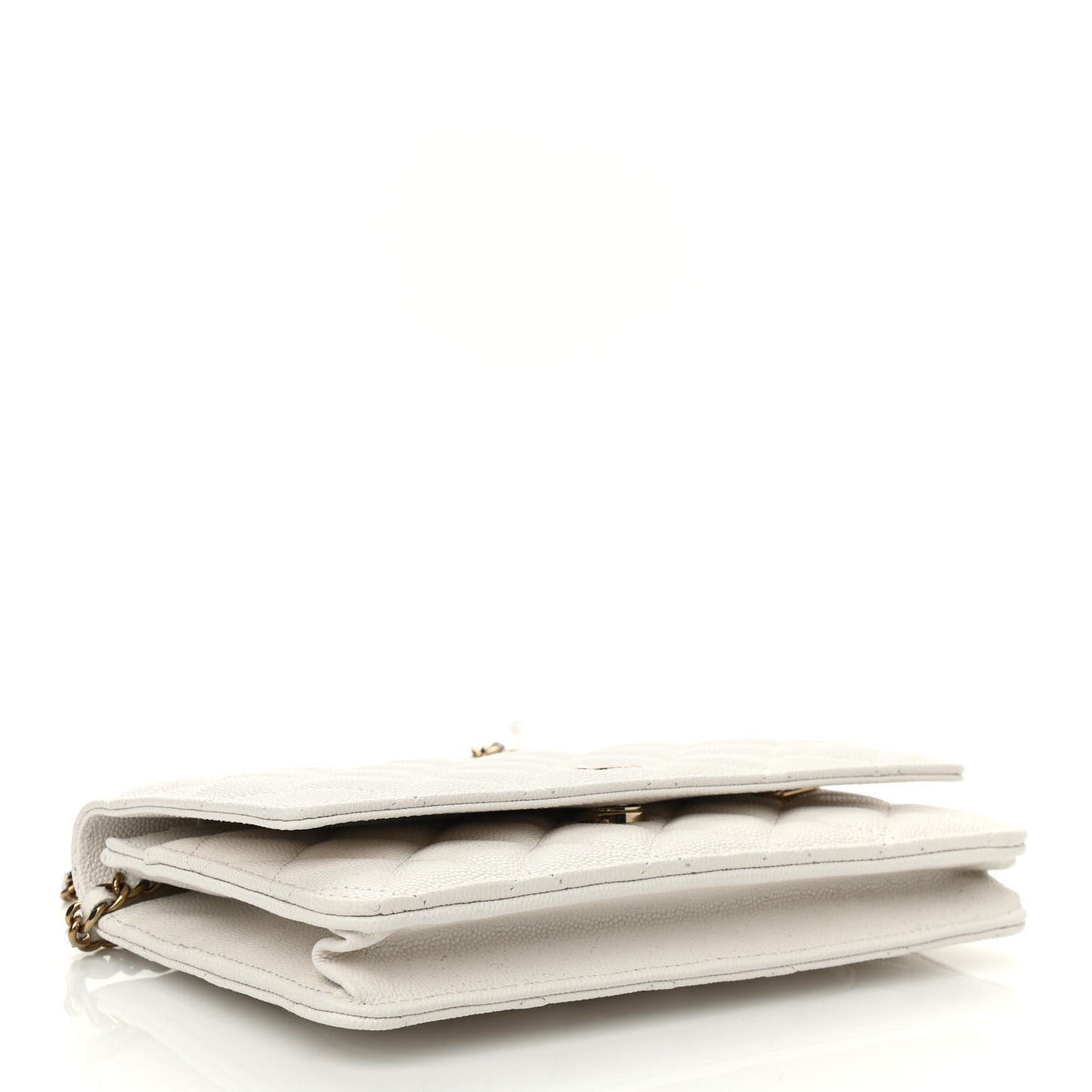 Caviar Quilted Wallet On Chain WOC White