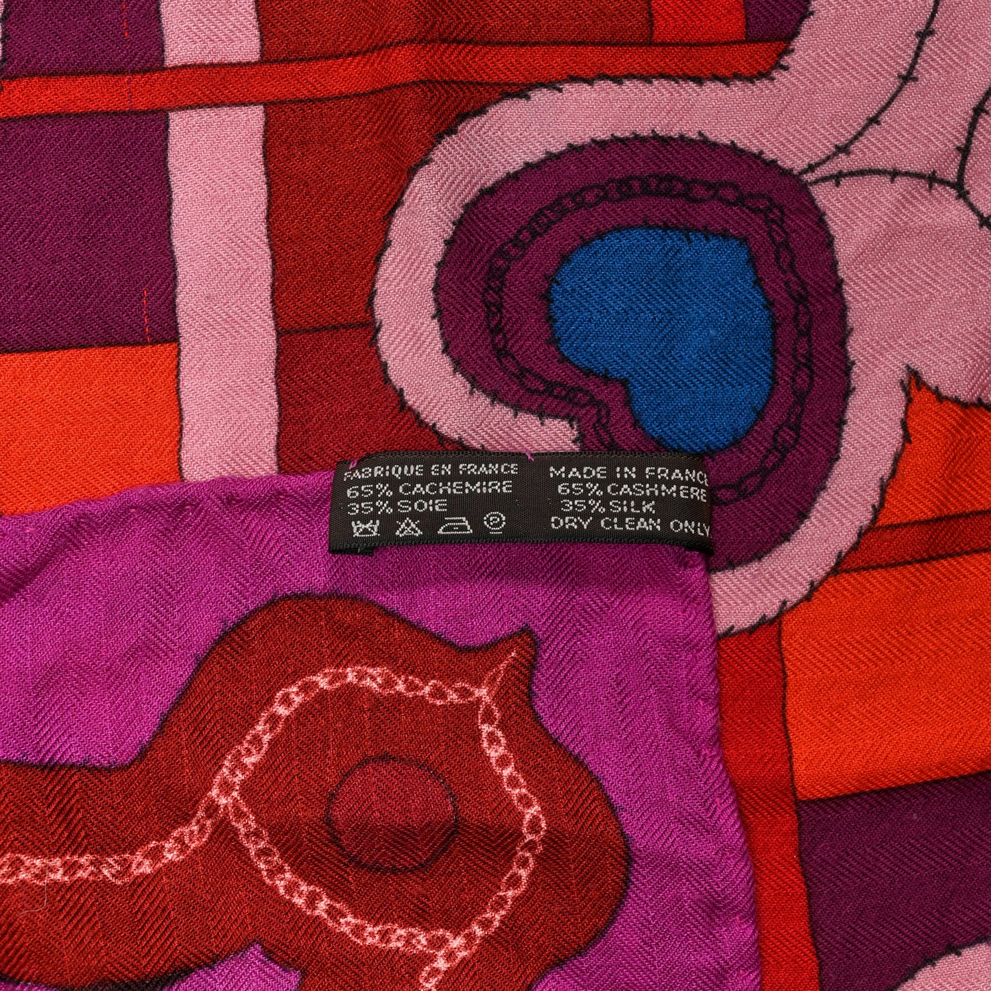 Cashmere Silk Esprit Ainou Shawl 140 Fuschia Vieux Rose Rouge H